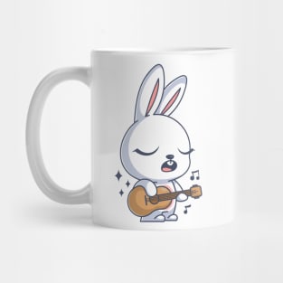 Cute bunny singing and playing guitar Mug